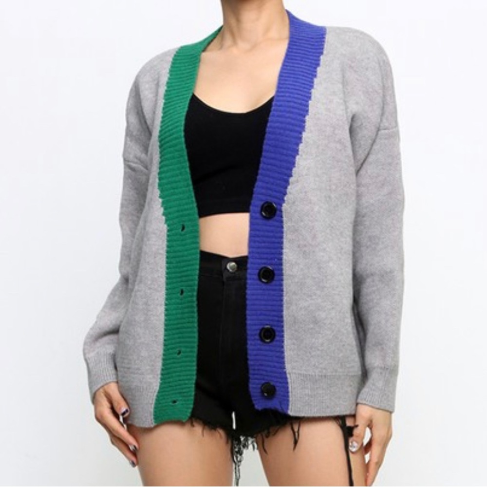 Oversized Cardigan-Grey